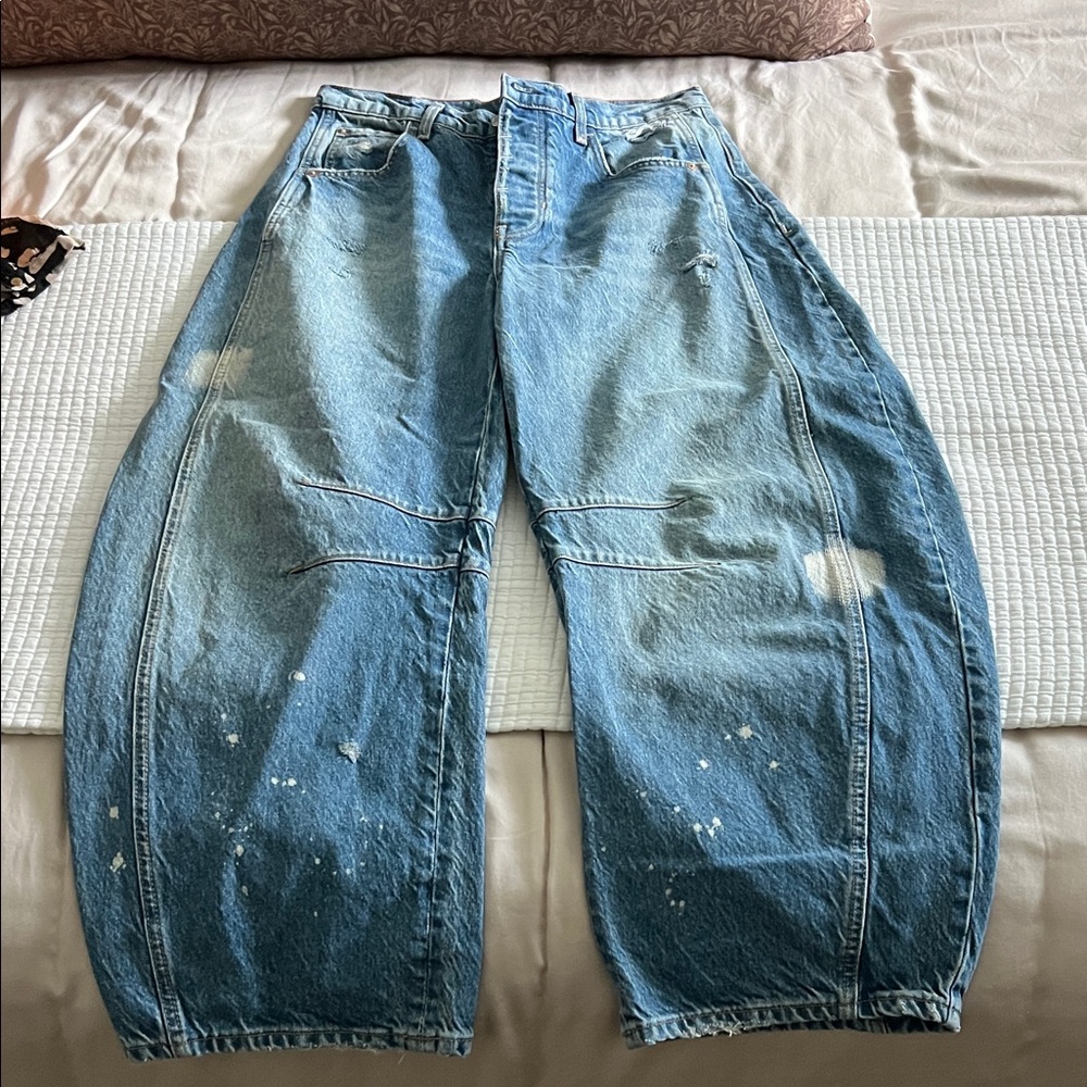We The Free Good Luck Mid-Rise Barrel Jeans